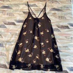 Blue flowered cocktail dress